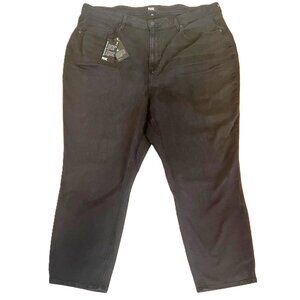 New Paige Sarah Slim Jeans High Rise Crop Stretch In Black Willow Plus Size 24W